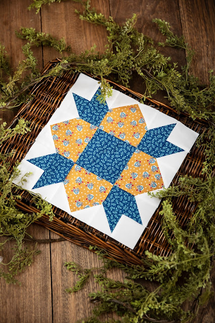 Weathervane quilt block feature