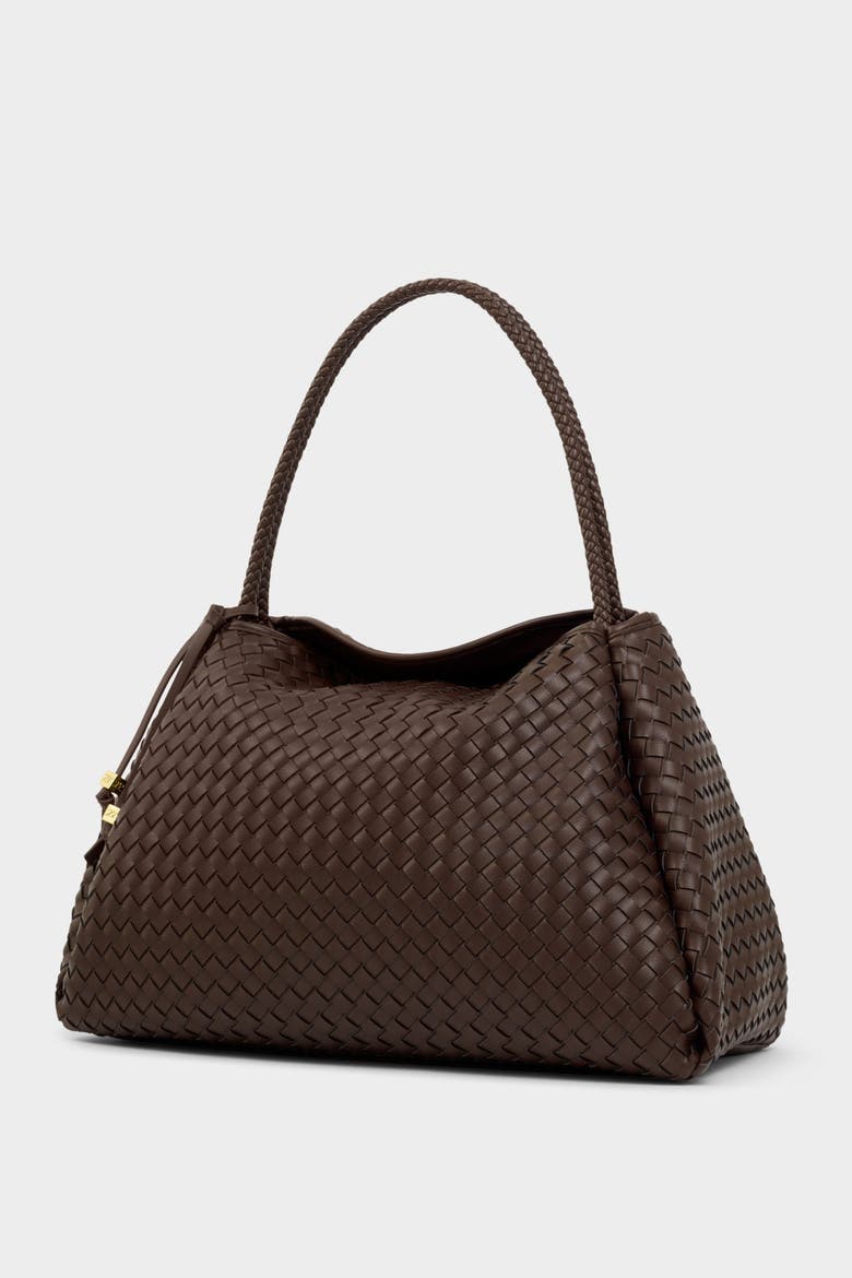Nova Hand Woven Large Shoulder Bag in Chocolate