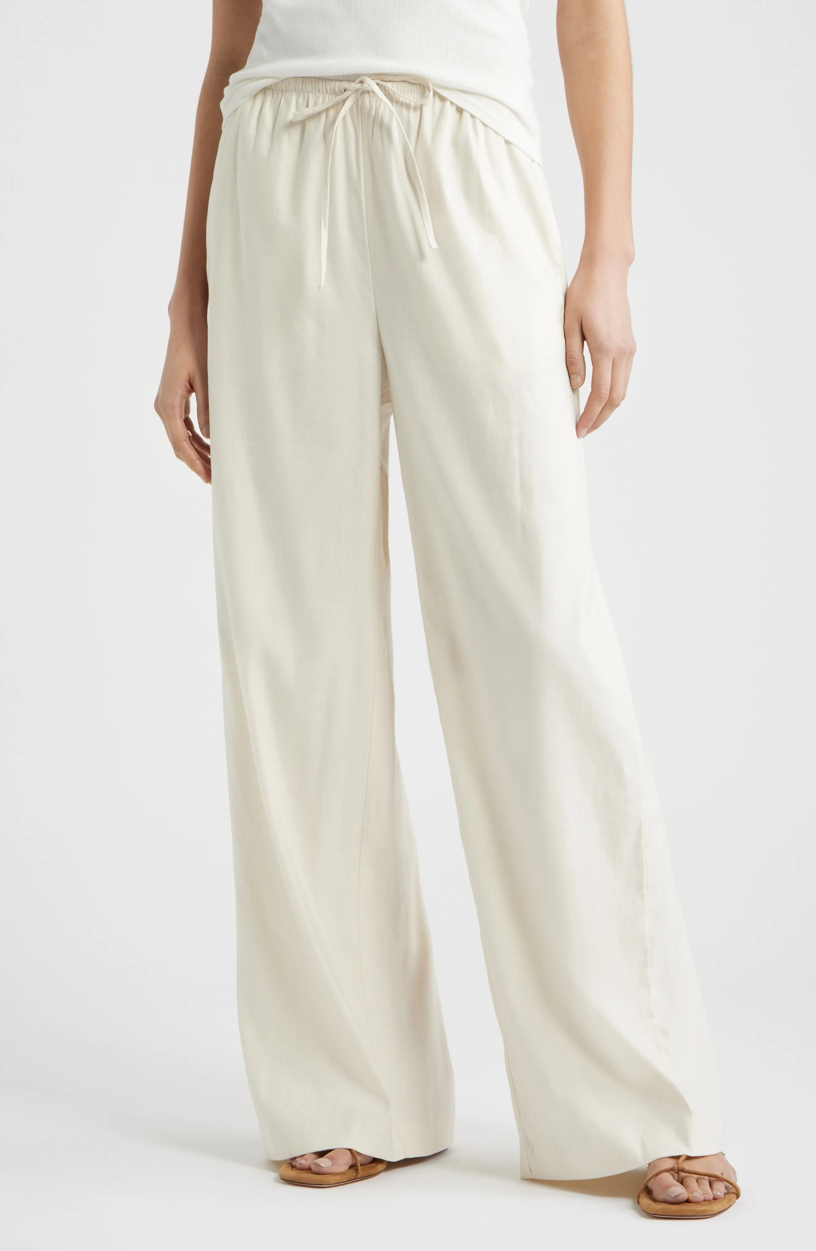 Nordstrom, Linen Blend Drawstring Pants