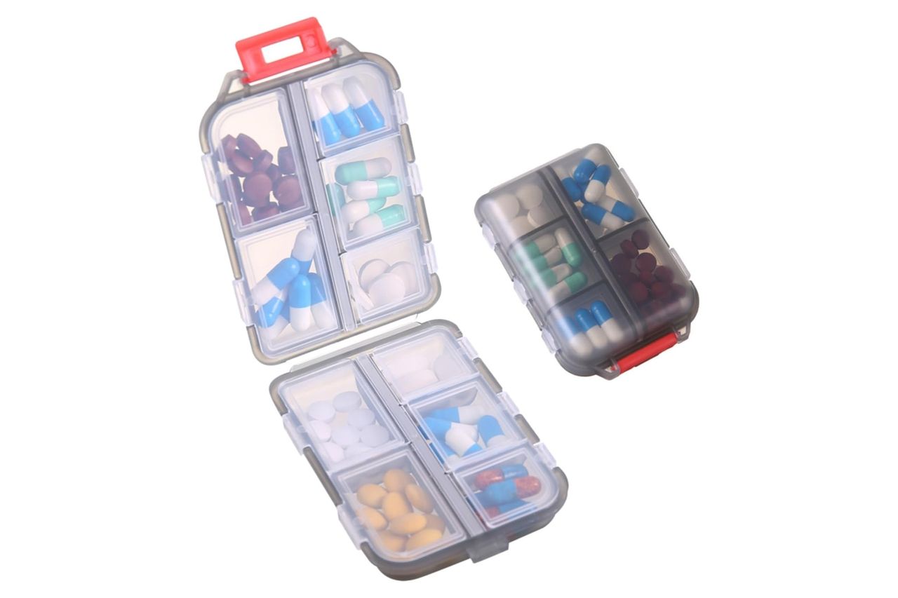 1Pack Travel Pill Organizer - 10 Compartments Pill Case
