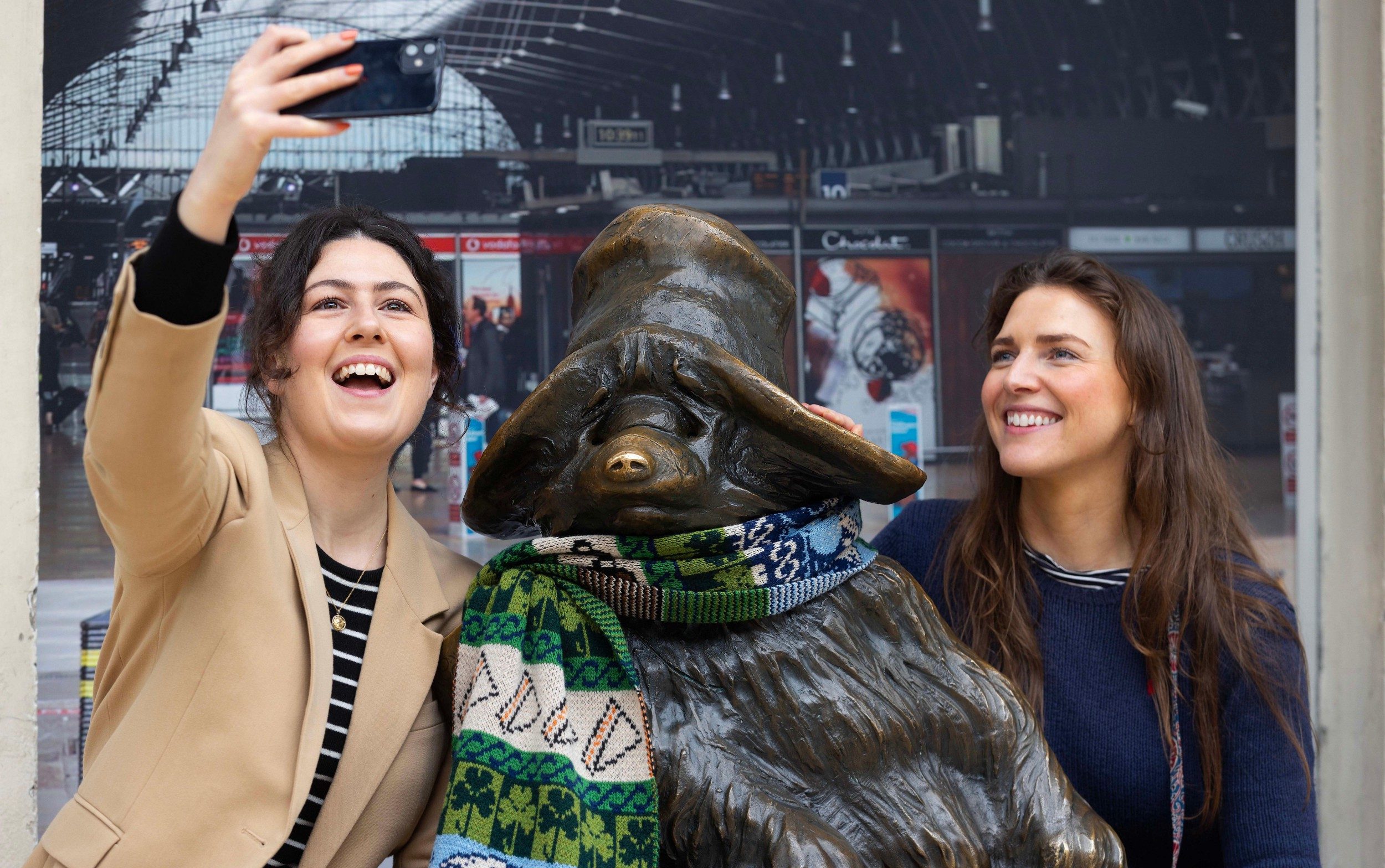 The Paddington bear statue at Paddington station designed by Marcus Cornish