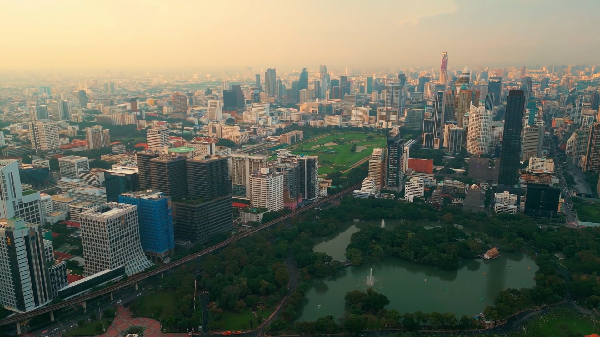Lumphini Park Bangkok: Drone views of Thailand's urban green oasis