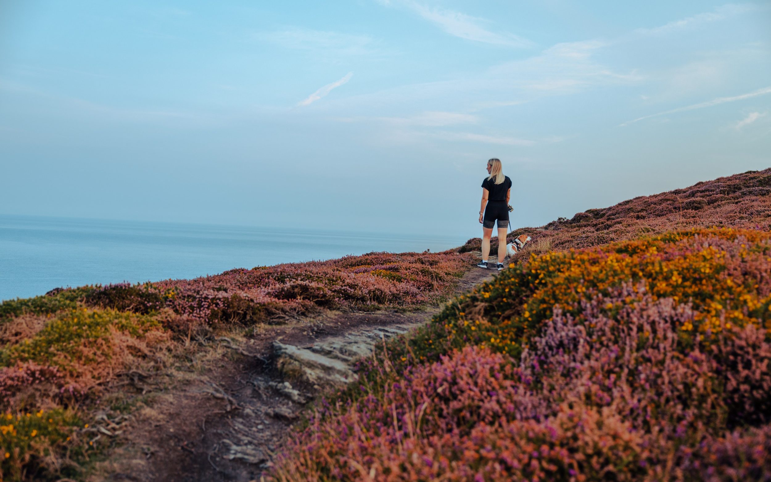 The Isle of Man's heather-filled hills turn orange and purple in September