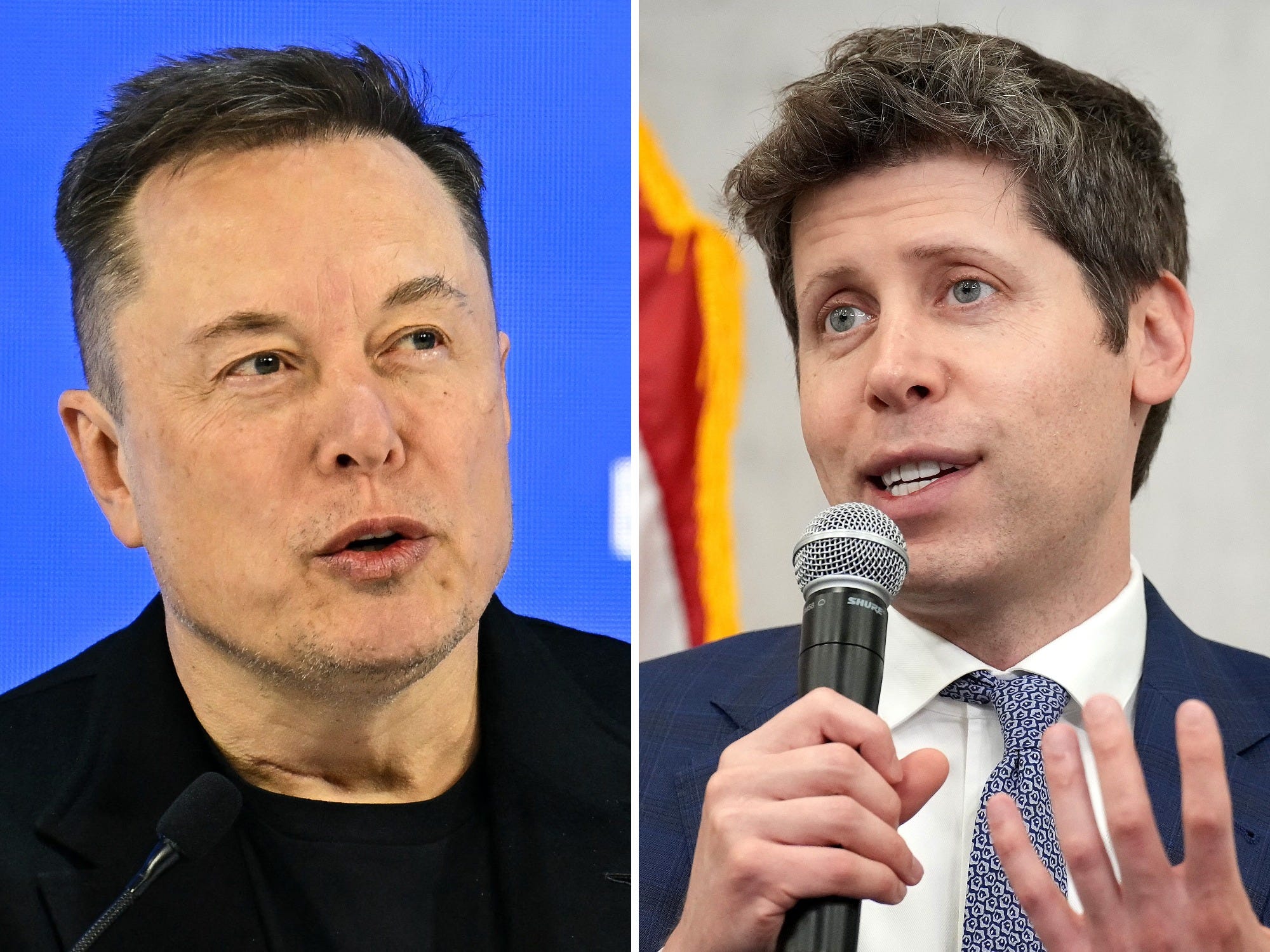 SpaceX CEO Elon Musk and OpenAI CEO Sam Altman have a troubled relationship. Fabrice COFFRINI/AFP via Getty Images; Andrew Harnik/Getty Images