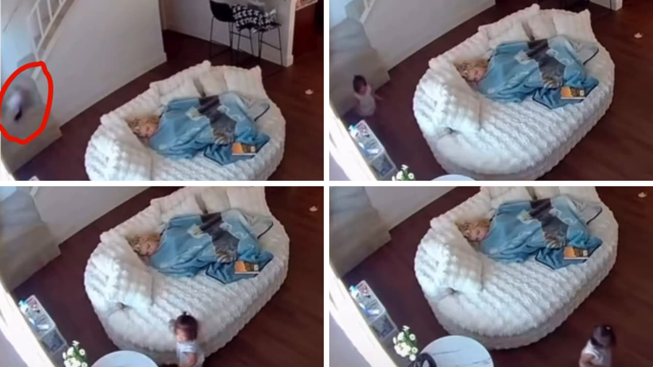 Mother watches in horror as baby falls down stairs after nanny sleeps ...