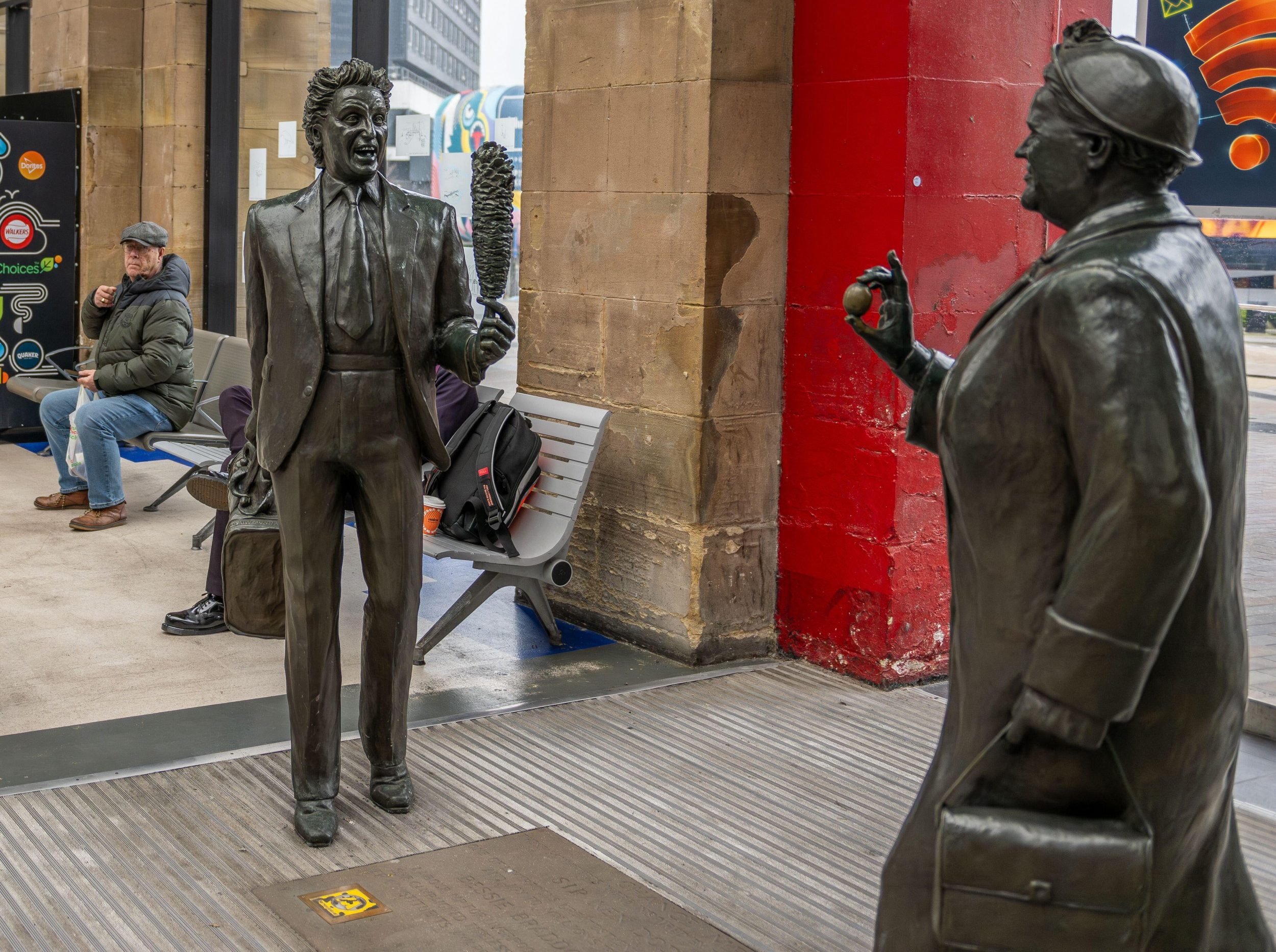 The bronze Ken Dodd statue at Liverpool Lime St Station