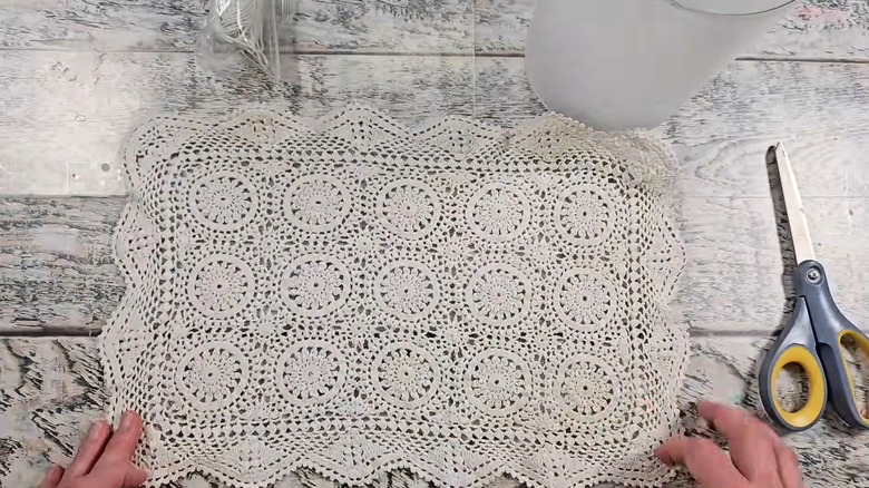 Turn vintage doilies into the most unique upcycled planter