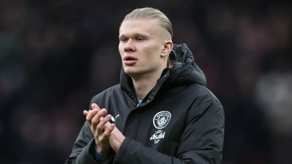 Erling Haaland at the football stadium.
