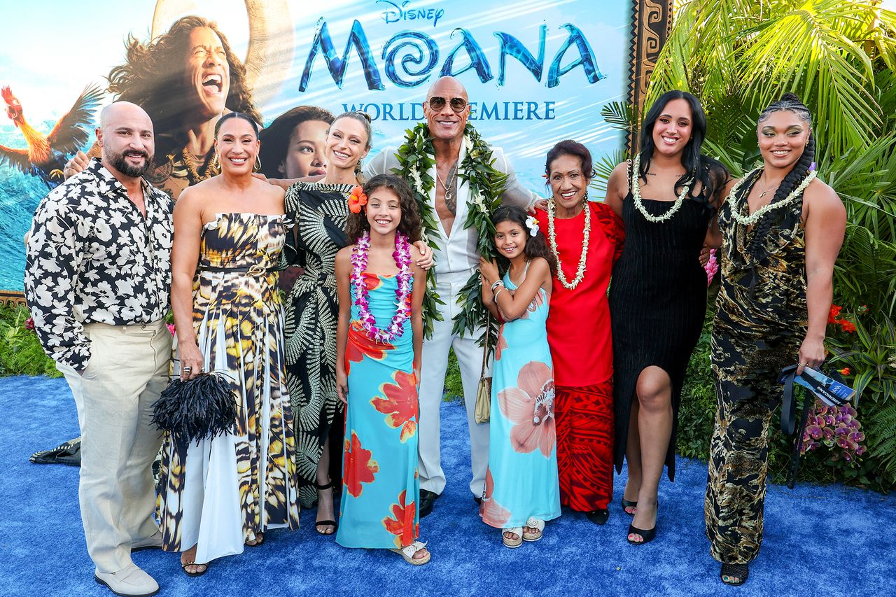 Dwayne Johnson makes rare red carpet appearance with all 3 daughters