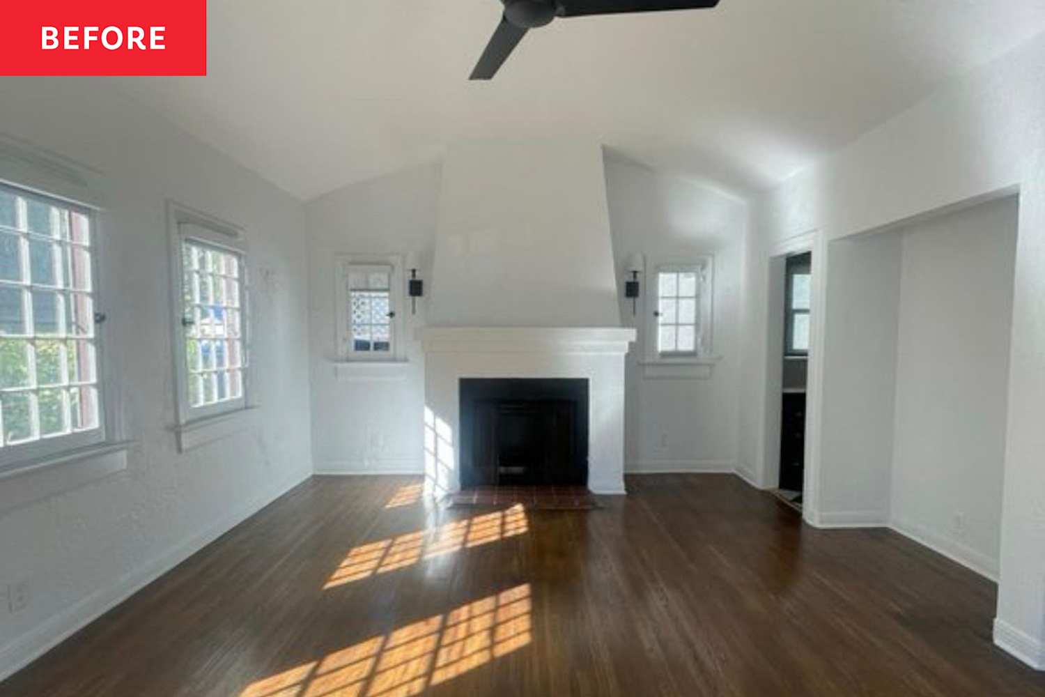 One Paint Swap Took This 100-Year-Old Bungalow Living Room from Bare to Cozy