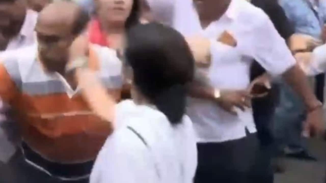 Video: Mamata Banerjee slaps man amid Trinamool-BJP clash at Kolkata rally