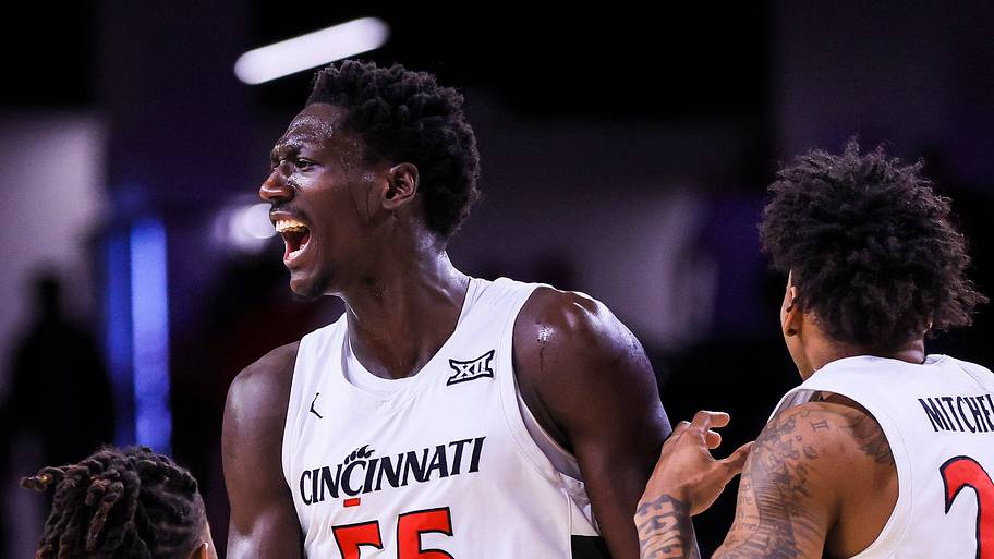 Cincinnati Bearcats forward Aziz Bandaogo reacts after a play against the Utah Utes