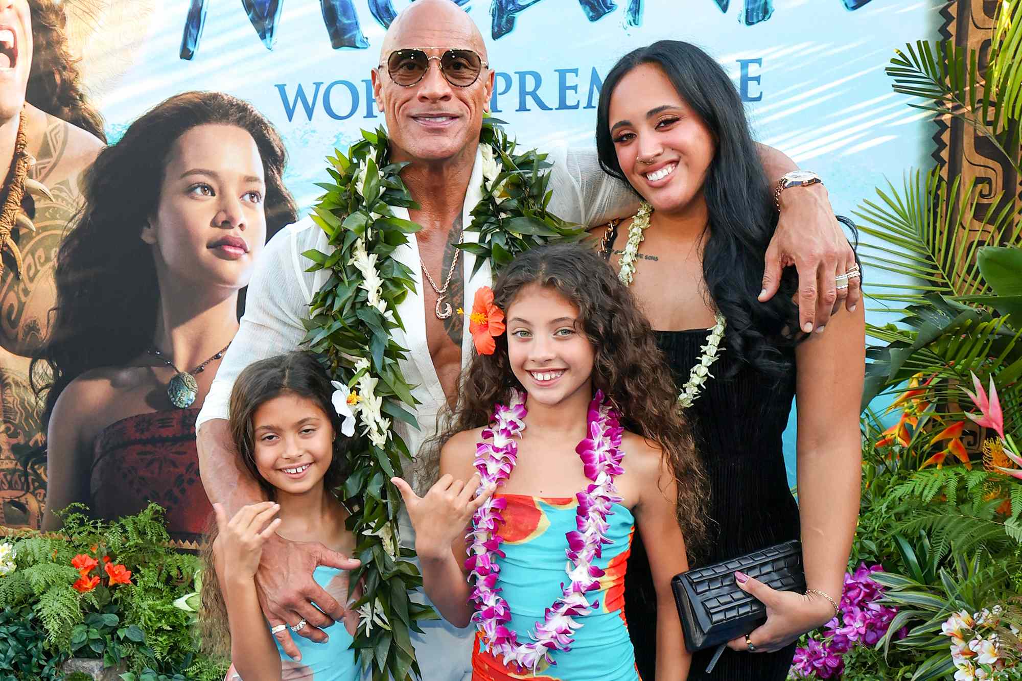 Dwayne Johnson makes rare red carpet appearance with all 3 daughters