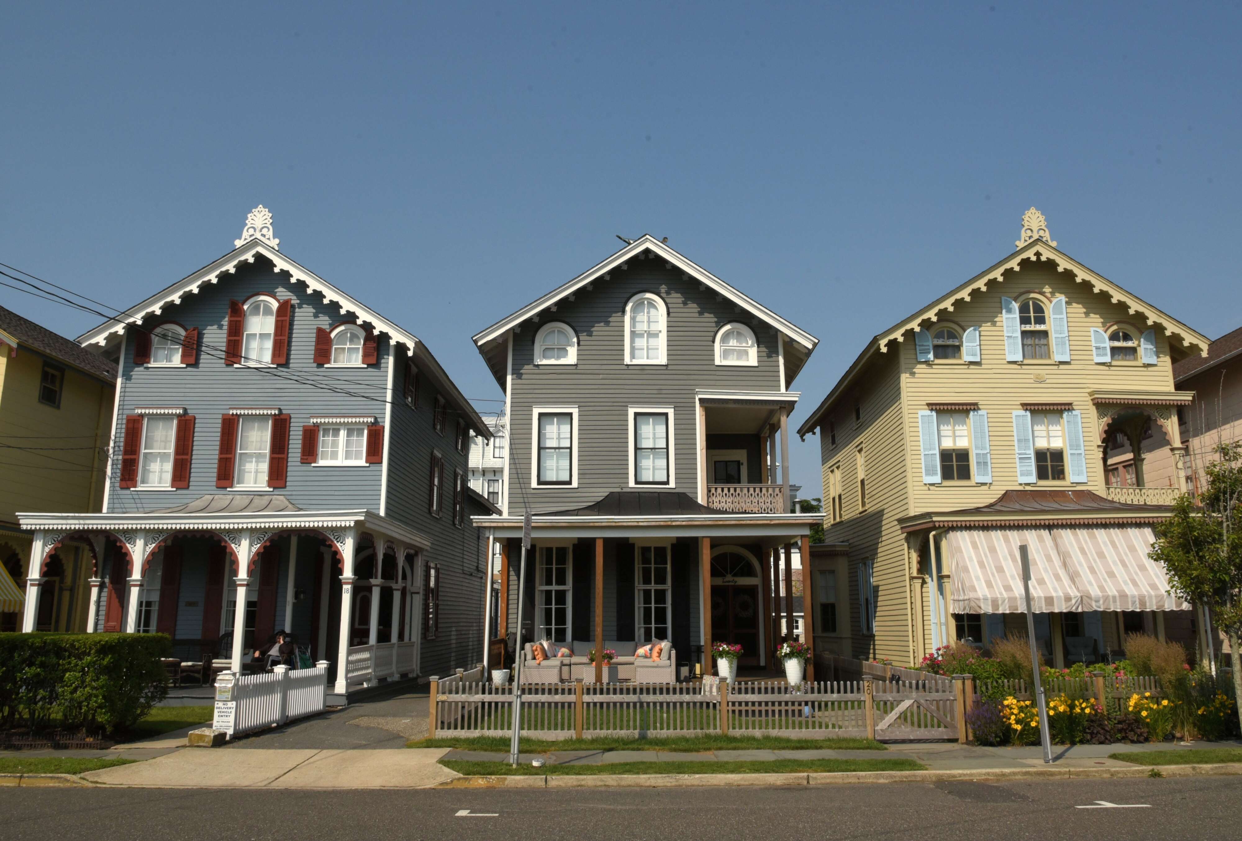 Victorian houses line Ocean Street in Cape May, N.J. seen on Wednesday, June 11, 2025.