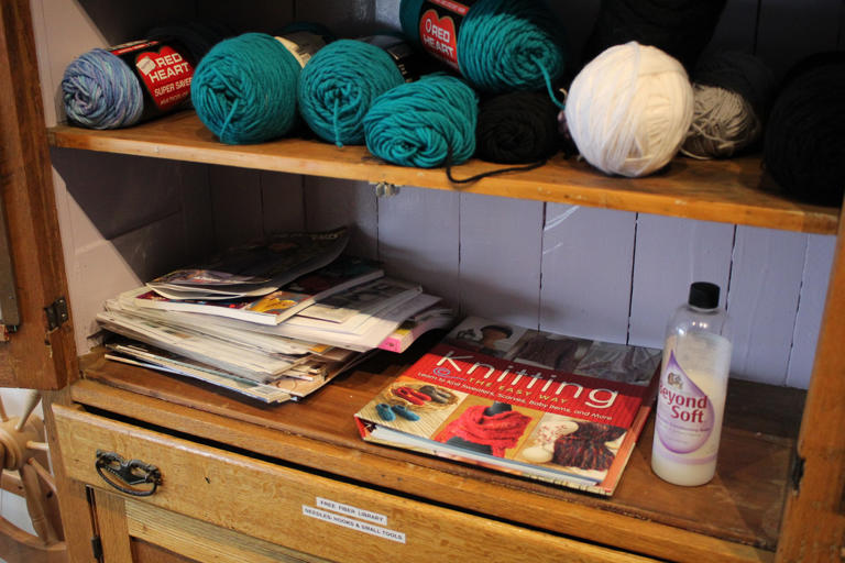 Learn to knit at Moonspun Wool with its free library