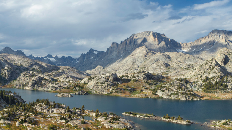 Peaks of the Wind River Range including Gannett Peak in Wyoming