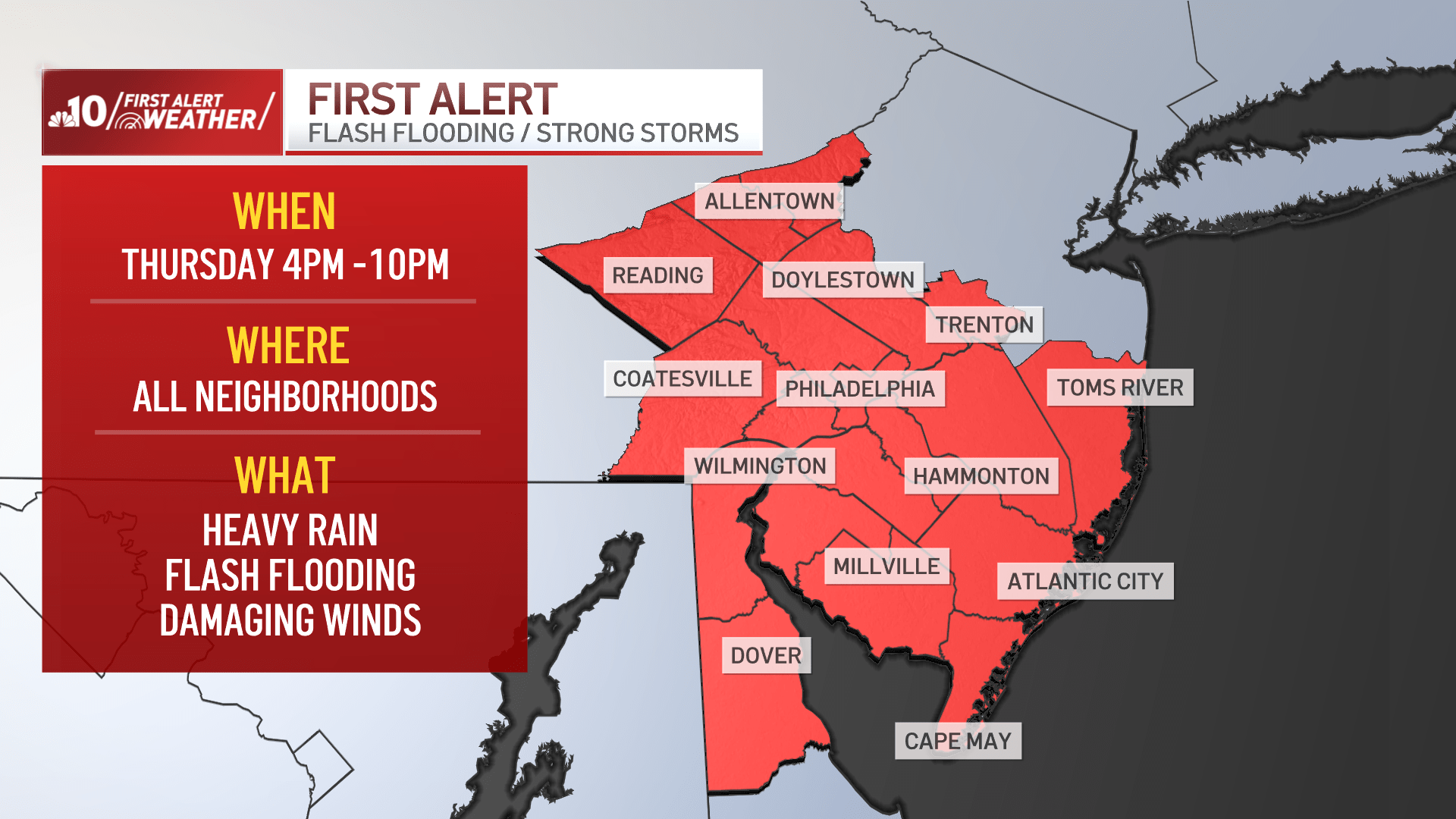 First alert: Flash flooding possible with severe storms Thursday