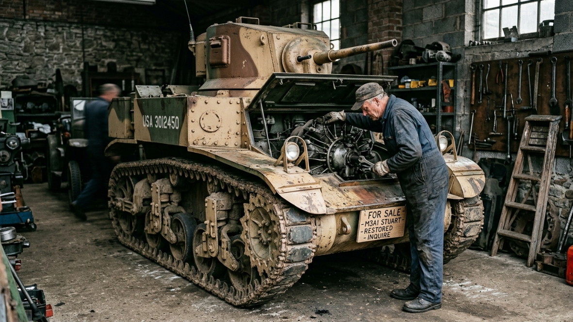 Inside the WW2 Stuart tank before its £180,000 sale
