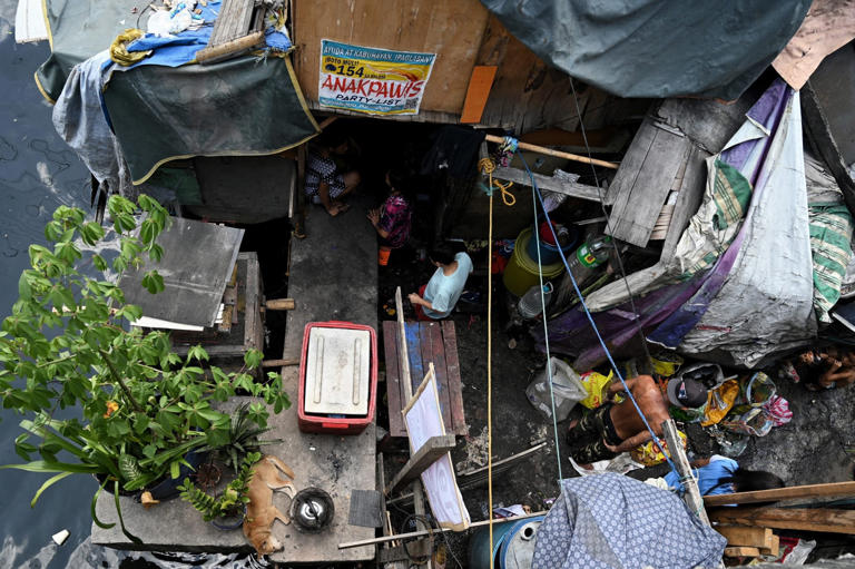 A home at a slum in Manila. Wealth distribution in the Philippines is
