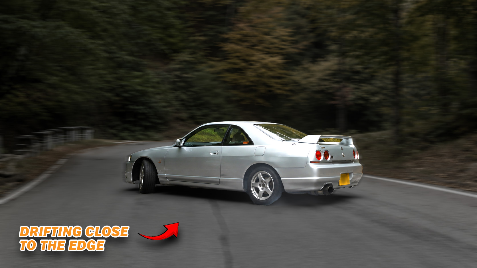 Drift car shows controlled slide action