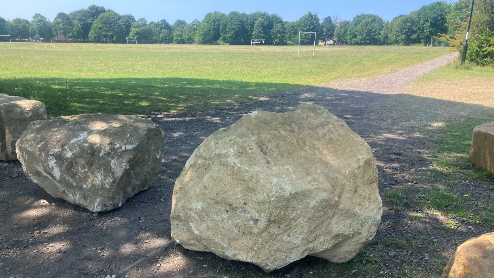 Boulders are already in place in some areas of Roundhay Park