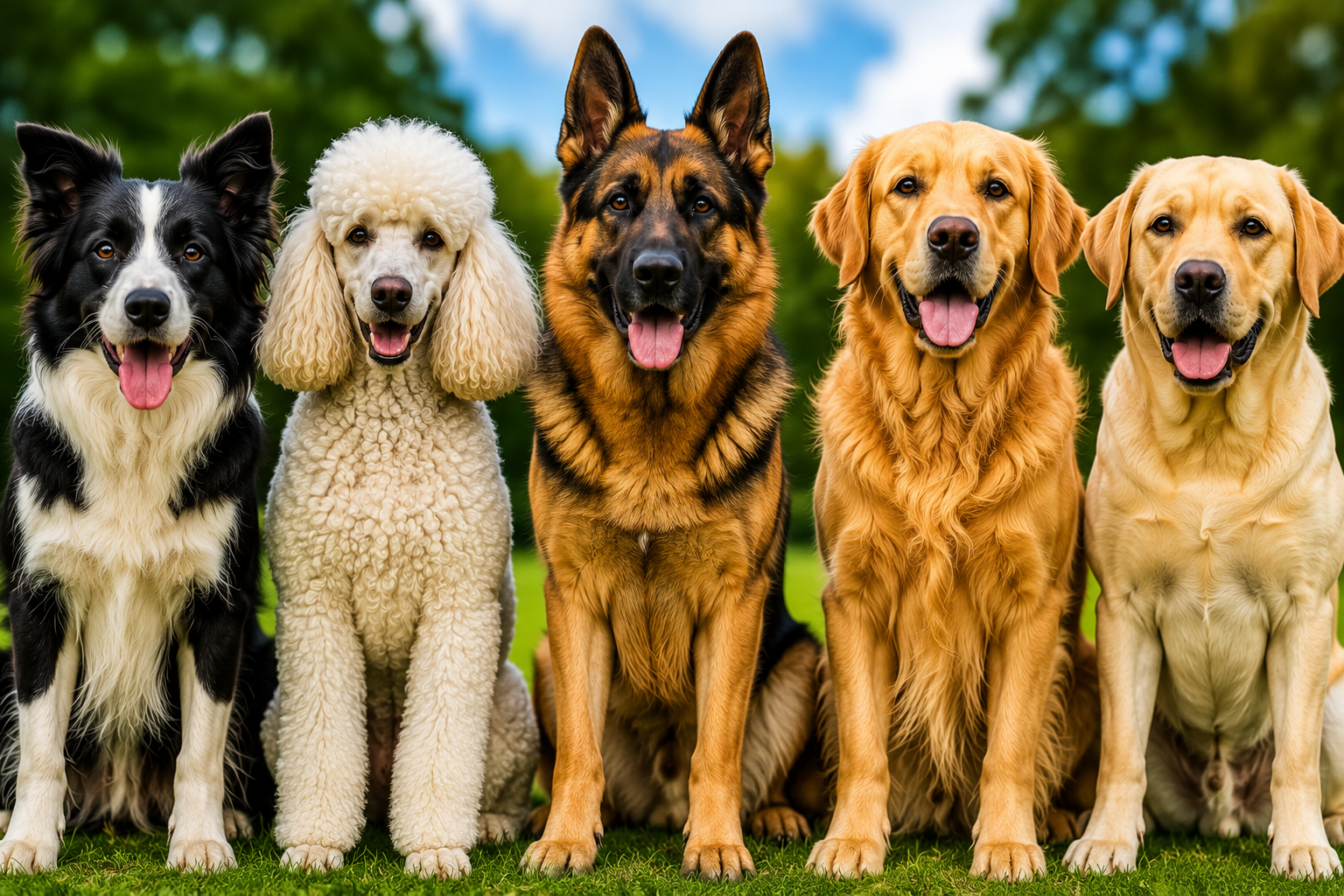 Border Collie, Poodle, German Shepherd, Golden Retriever, or Labrador ...