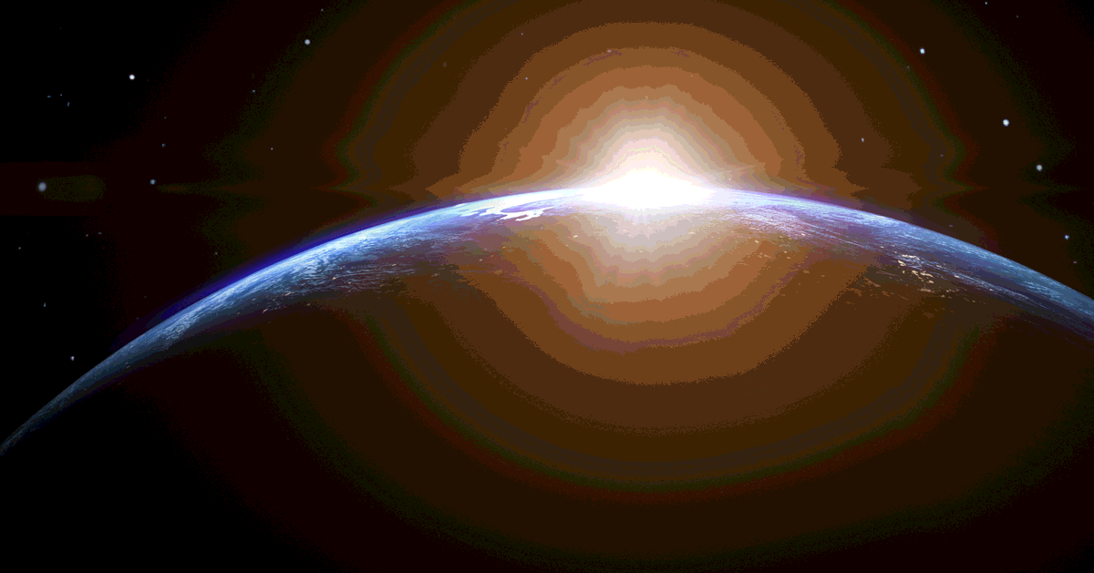 A GIF shows a stick of candy floss floating through space.