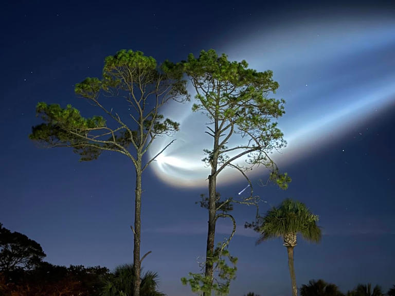 SpaceX Falcon 9 launch lights up sky over northeast Florida surprising many