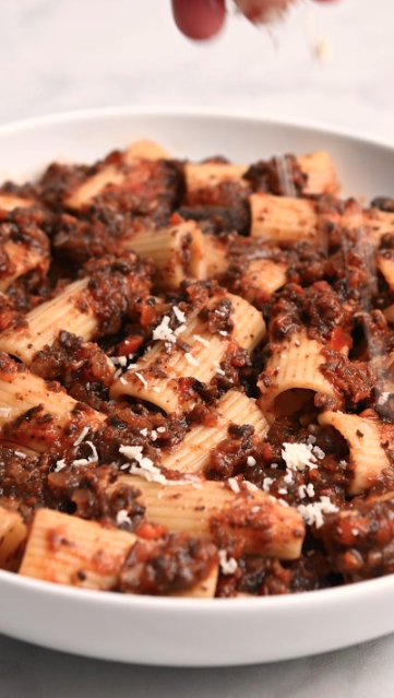 Roasted vegetable bolognese rich, healthy & flavor-packed comfort food