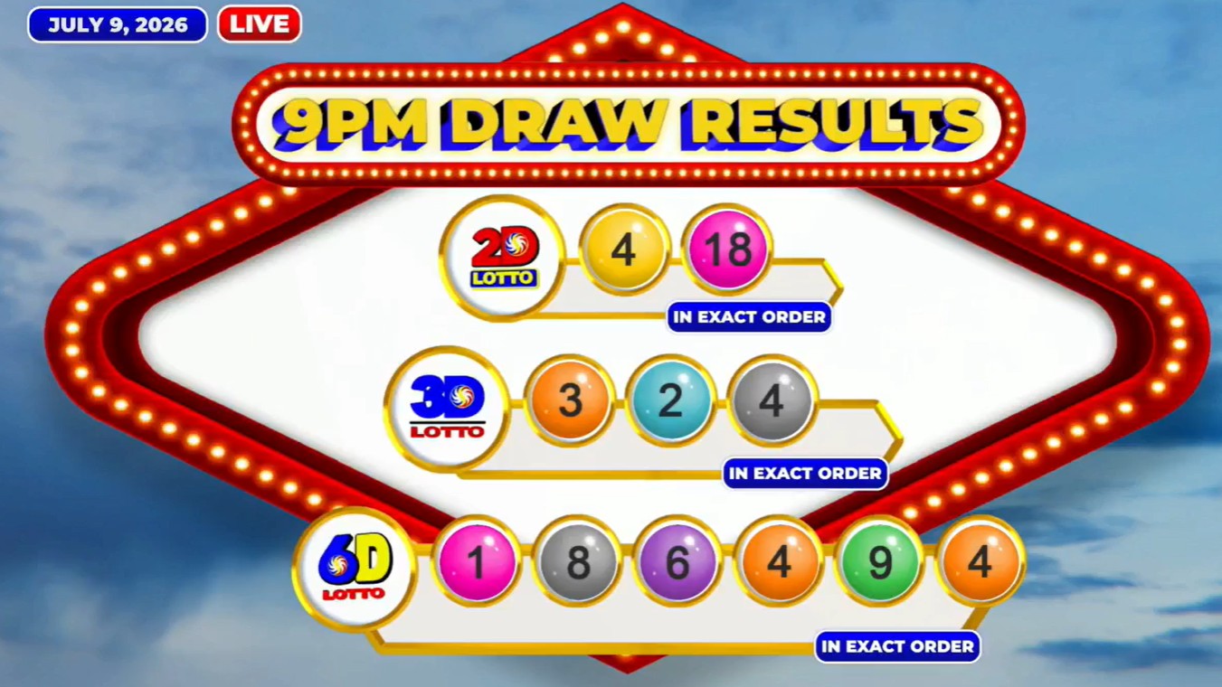 PCSO lotto results: 6D lotto bettor wins P8.7M jackpot on July 9, 2026