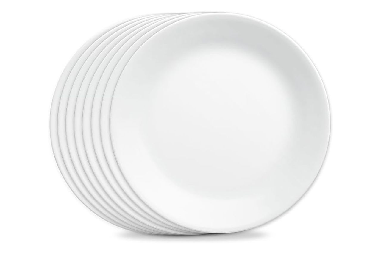 Corelle Vitrelle 8-Piece Dinner Plates Set Triple Layer Glass and Chip Resistant, Lightweight