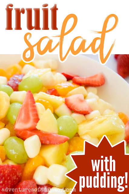 EASY fruit salad with pudding sauce. This simple recipe works with any fruit, so pick your favorites and enjoy a fresh summer salad with any meal.