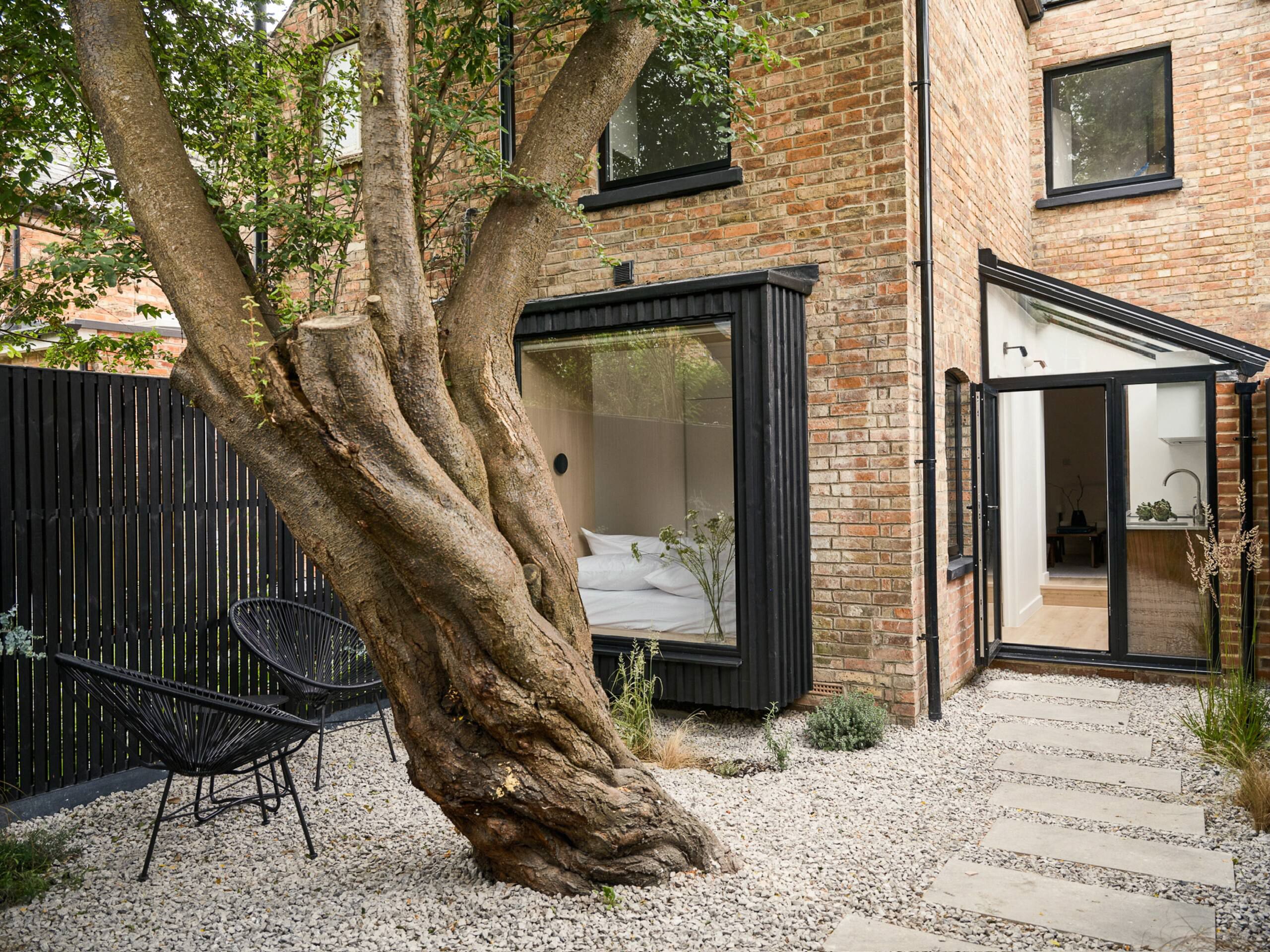 The home's courtyard