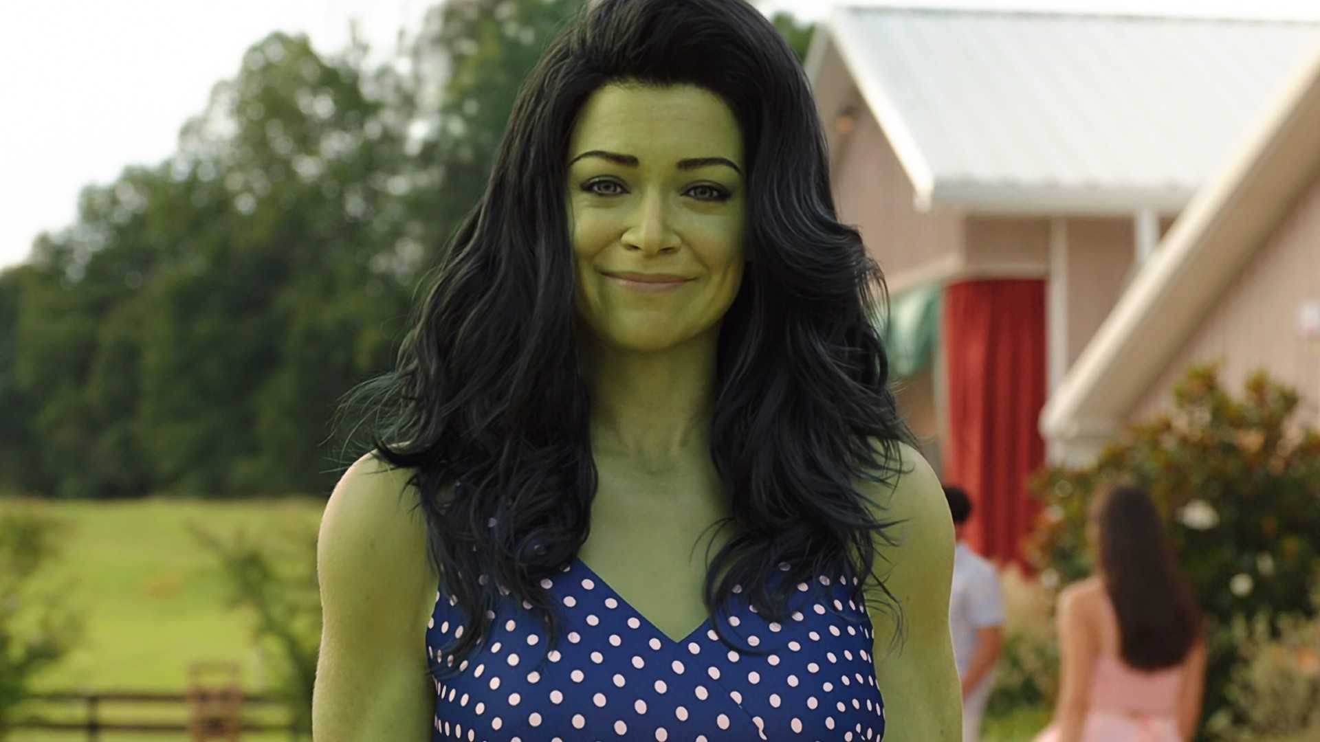 Tatiana Maslanay is smiling while attending a wedding in She-Hulk Attorney at Law
