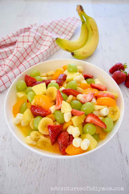This is my favorite fruit salad recipe! It's quick and easy and can be made using a variety of fruits. It's the perfect side dish for the warm months of summer.