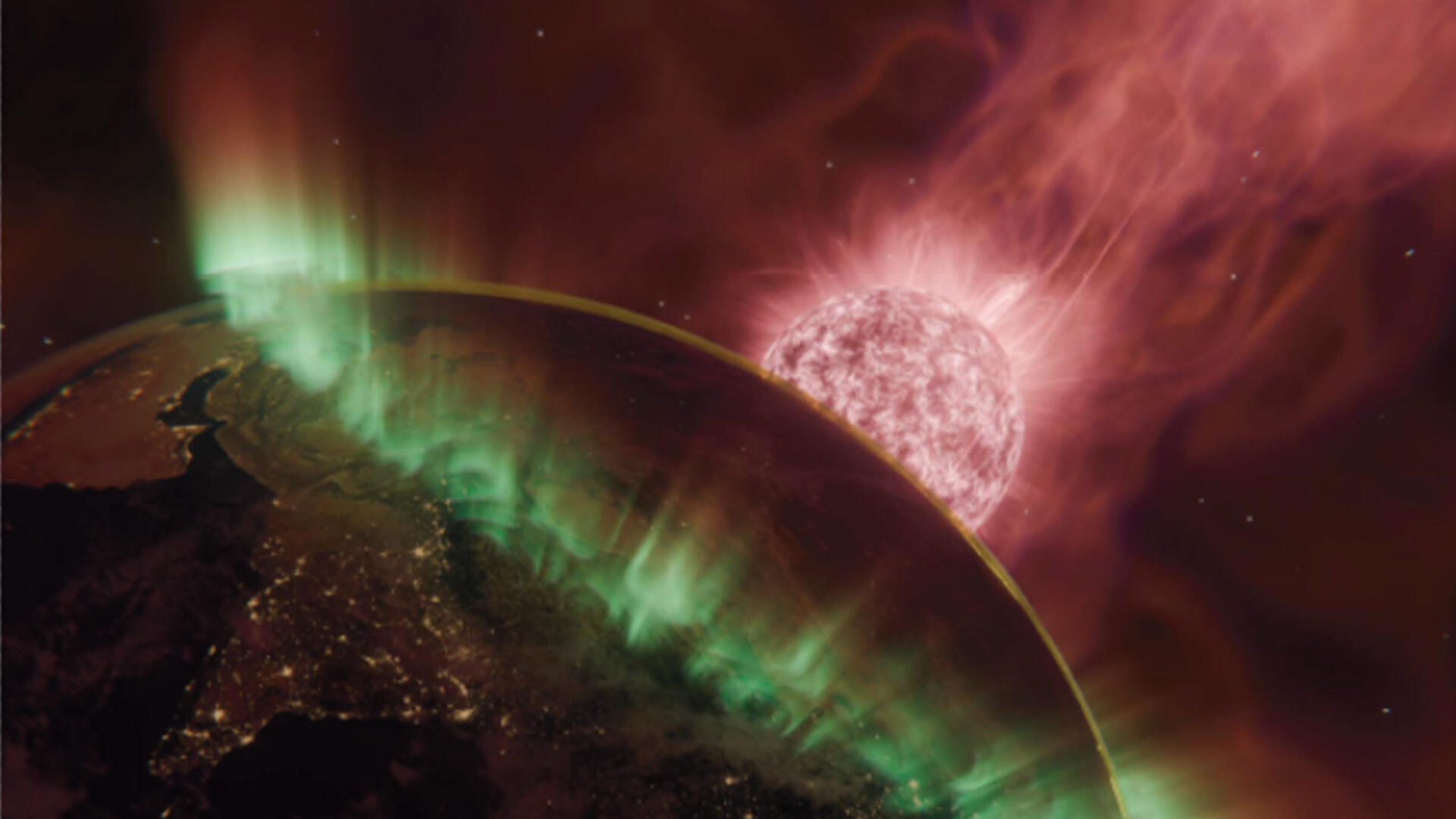 Extreme solar wind events can be seen far away from the point of impact in the form of the aurora borealis.