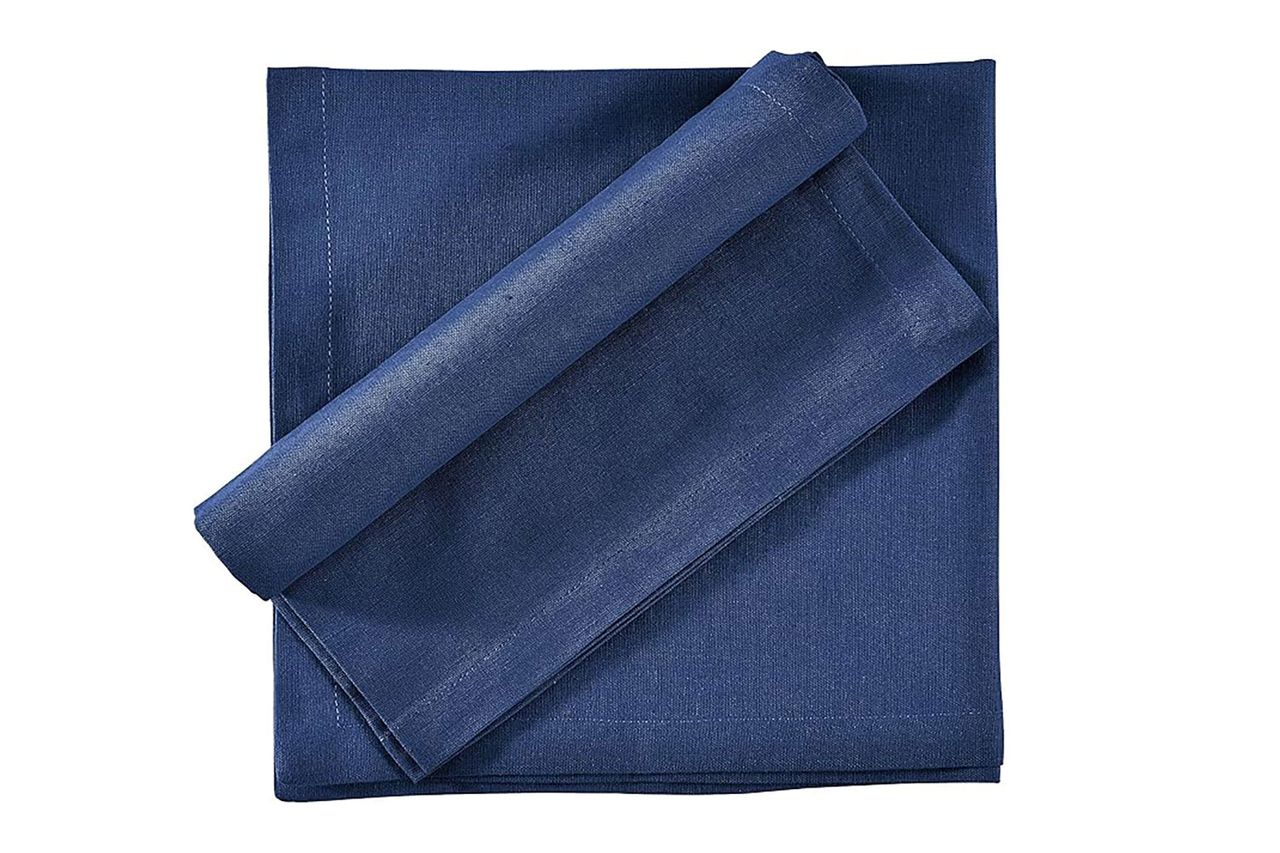 Cloth Napkins Dinner Washable Set of 4 in Cotton Linen Fabric Premium Quality, Mitered