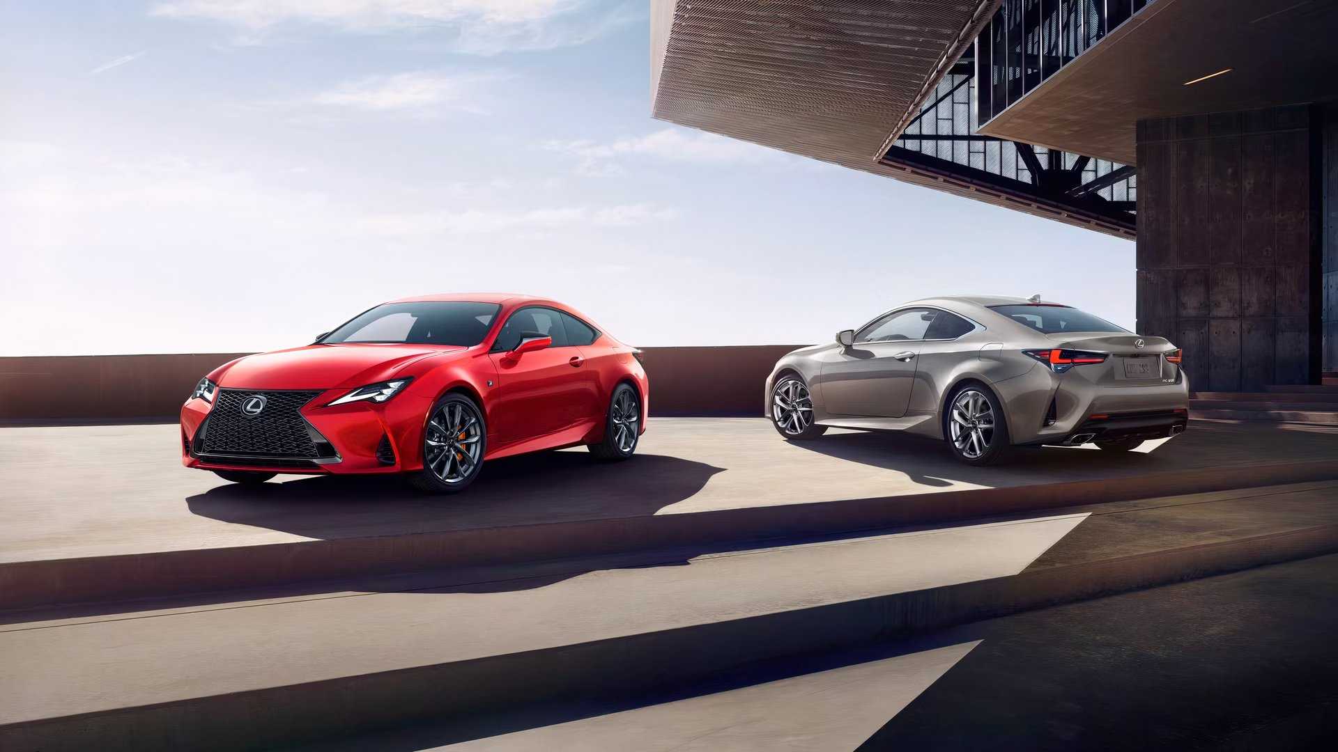2025 Lexus RC front and rear shot parked side-by-side
