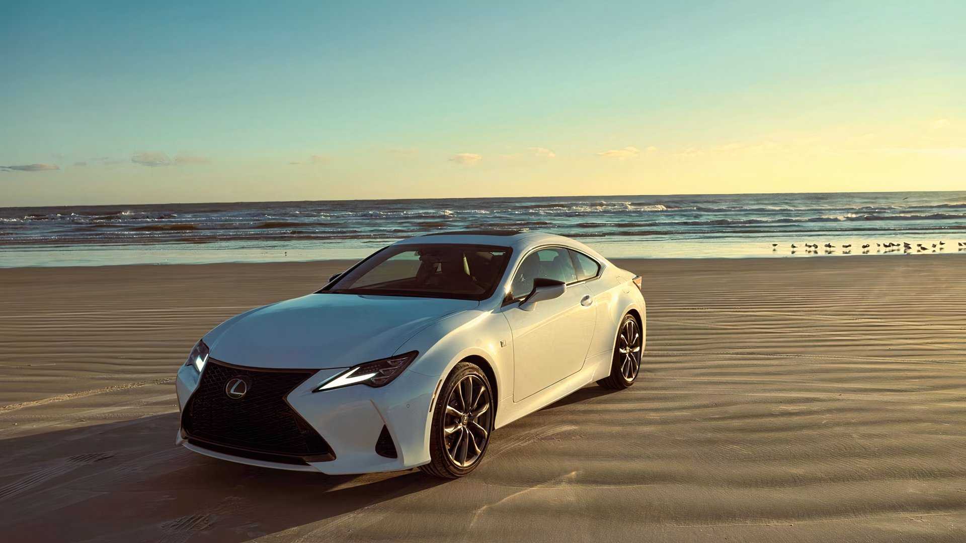 2025 Lexus RC front 3/4 shot Posed At The Beach