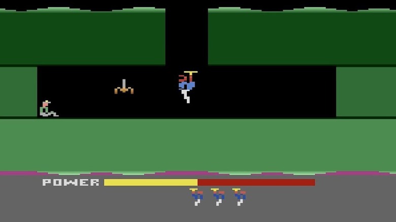 Roderick Hero approaches a trapped miner in H.E.R.O.