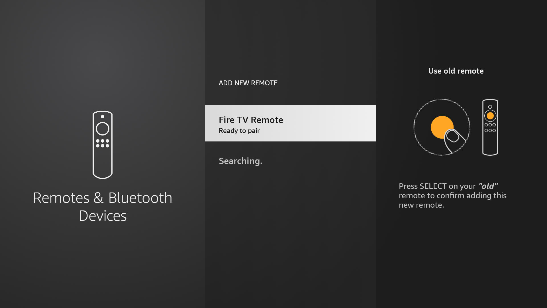 Pairing a Fire TV remote.