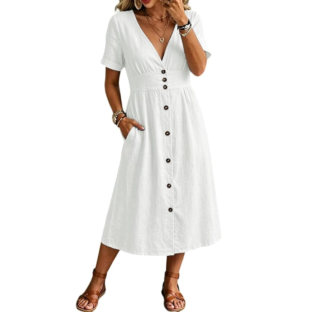 Laigrad Button Down Midi Dress