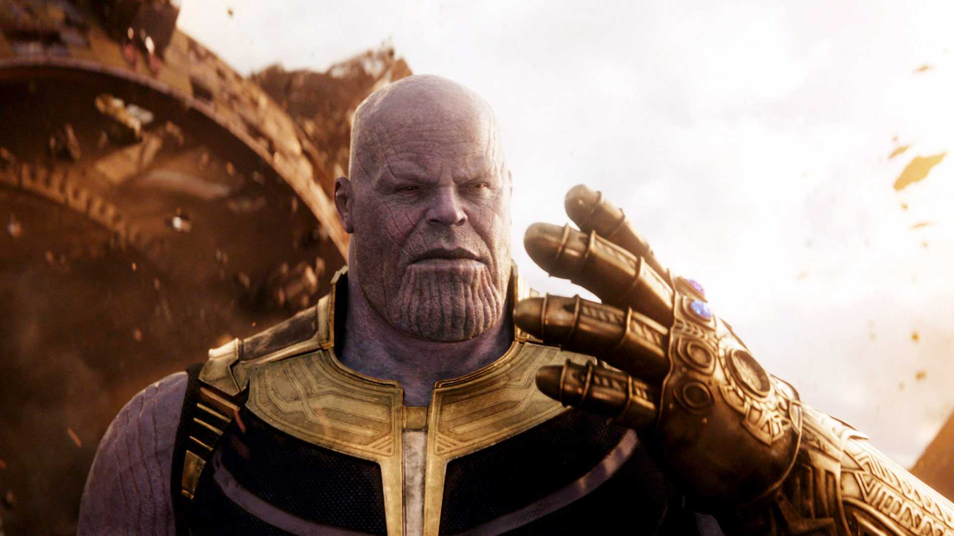 Josh Brolin as Thanos with the Infinity Gauntlet in Avengers: Infinity War