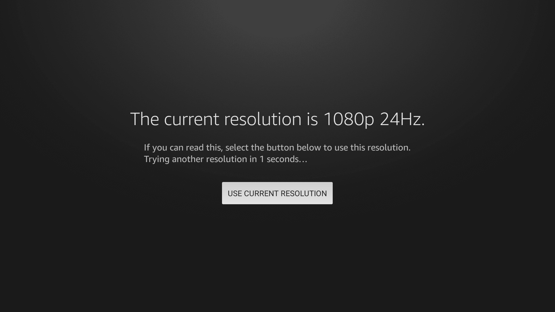 A 1080p display resolution option in Fire TV.