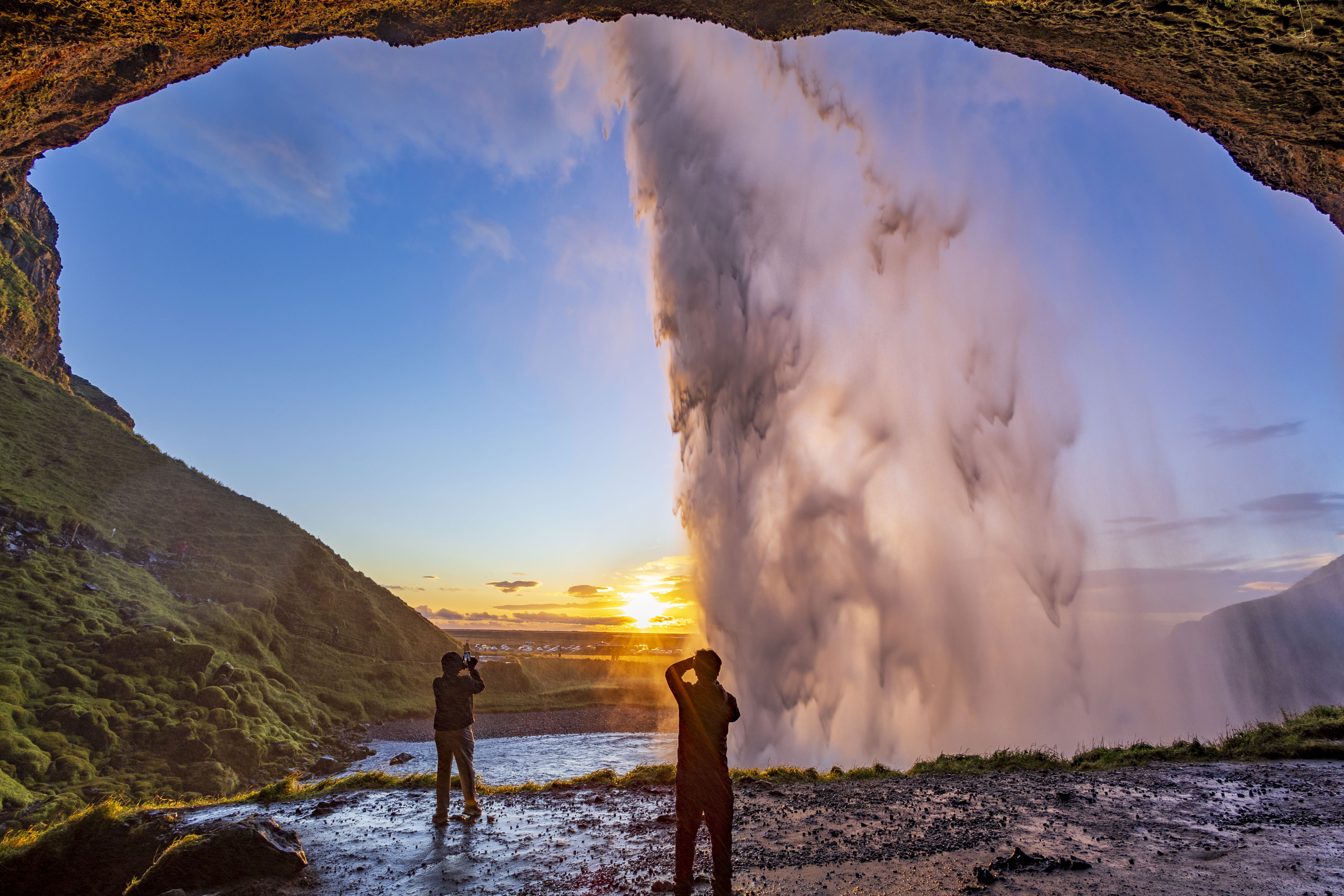The backside of Seljalandsfoss in Iceland