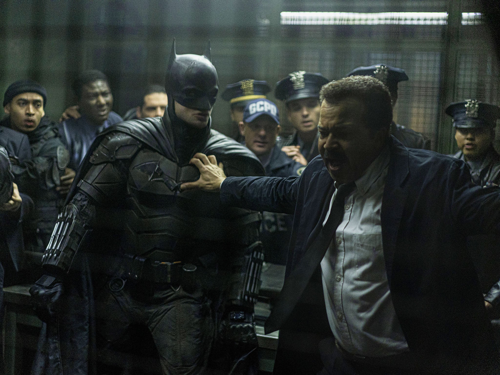 Batman II will see Pattinson reprise his role as Bruce Wayne, alongside Jeffrey Wright as Gotham City police commissioner James Gordon (Jonathan Olley/Warner Bros)