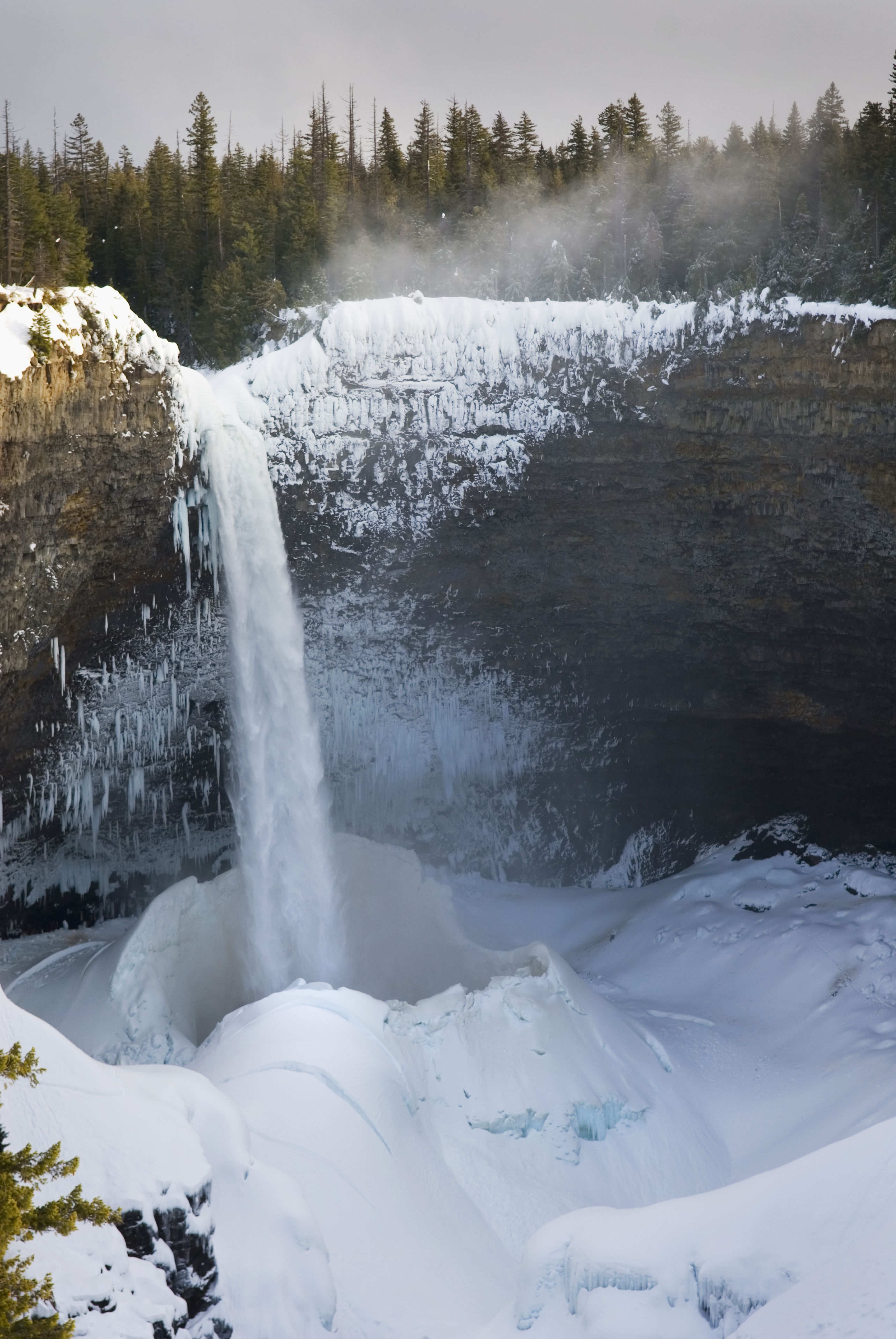Helmcken Falls in Canada during winter