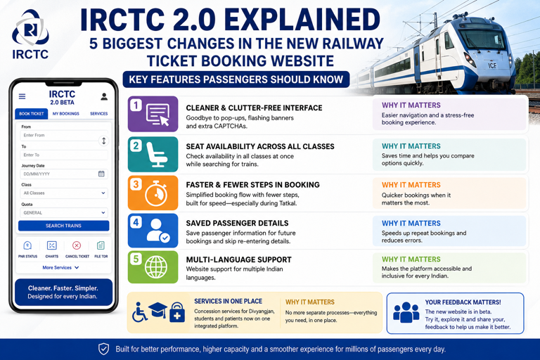 IRCTC 2.0 explained: 5 biggest changes in the new railway ticket ...