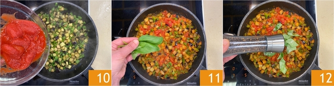 Fusilli with peppers and eggplant