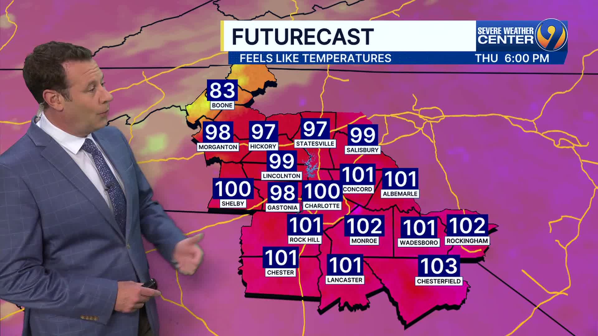 Forecast: Heat index near 100 degrees through the weekend